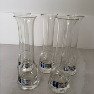 5 Crystal Glass Industries Vintage Handcrafted Crystal Bud Vases